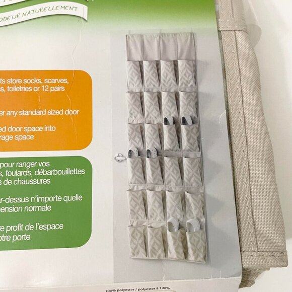 Neat Freak Everfresh 24 Pocket Over The Door Shoe Organizer - Picture 2 of 16